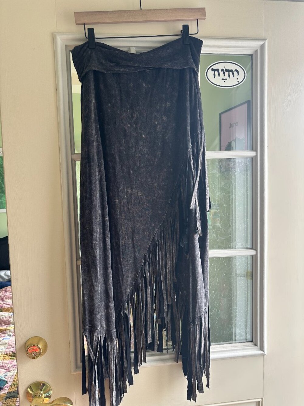 Vintage Frayed Maxi Skirt